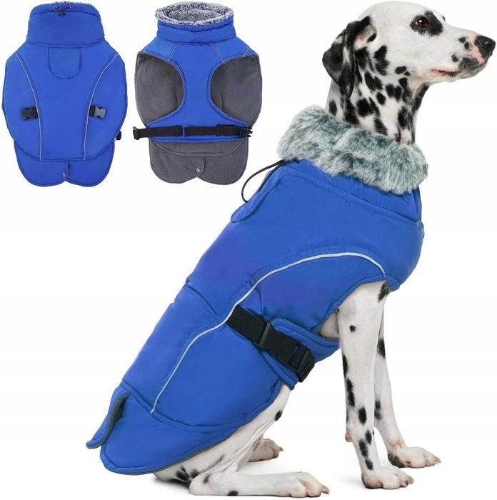 DENTRUN Zimowa ciepła wodoszczelna i wiatroszczelna kurtka dla psa 3XL