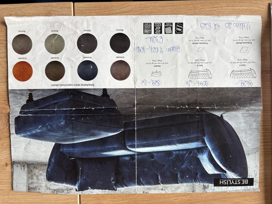 Sofa 3-osobowa, kanapa nie narożanik