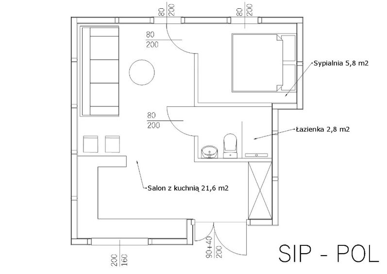 domek na zgloszenie dom 35m2 panele sip caloroczny produkcja SIP-POL