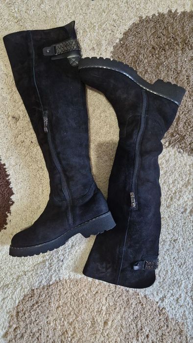 Сапоги замшевые зима 38