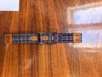 Pasek do zegarka, szkocka krata/tartan, skora/material, 18 mm
