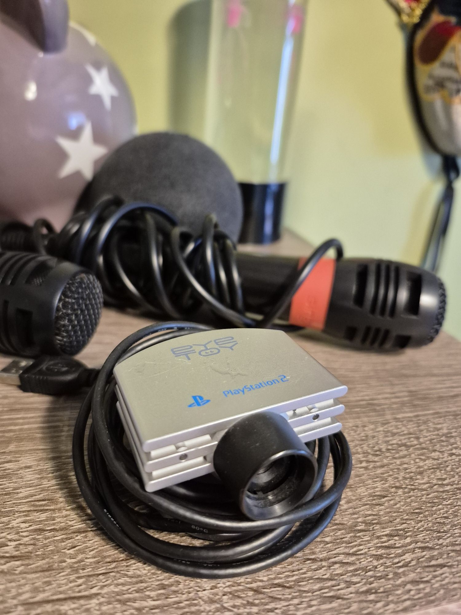 Dwa mikrofony Singstar do PlayStation 3 i Ps2 i kamera