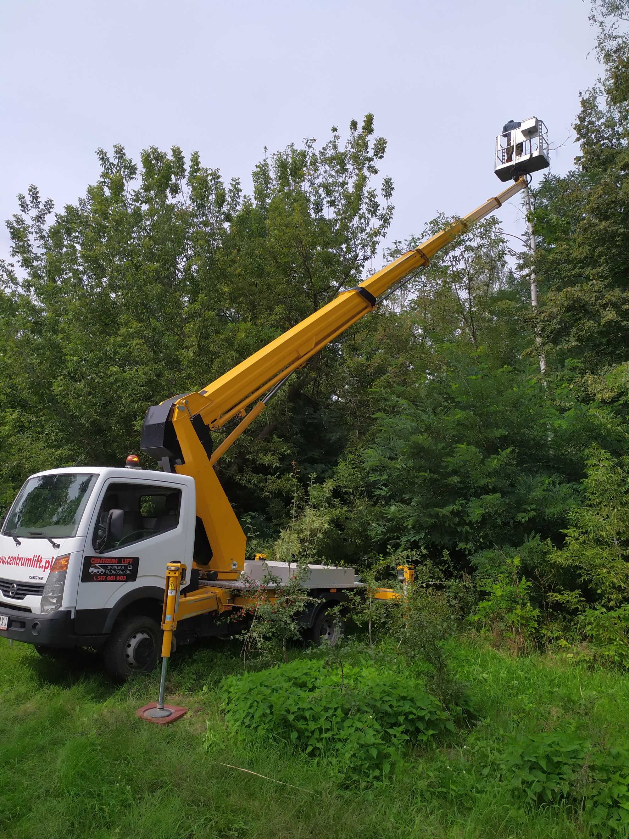 Podnośnik koszowy, wynajmę podnośnik, zwyżka, wysięgnik