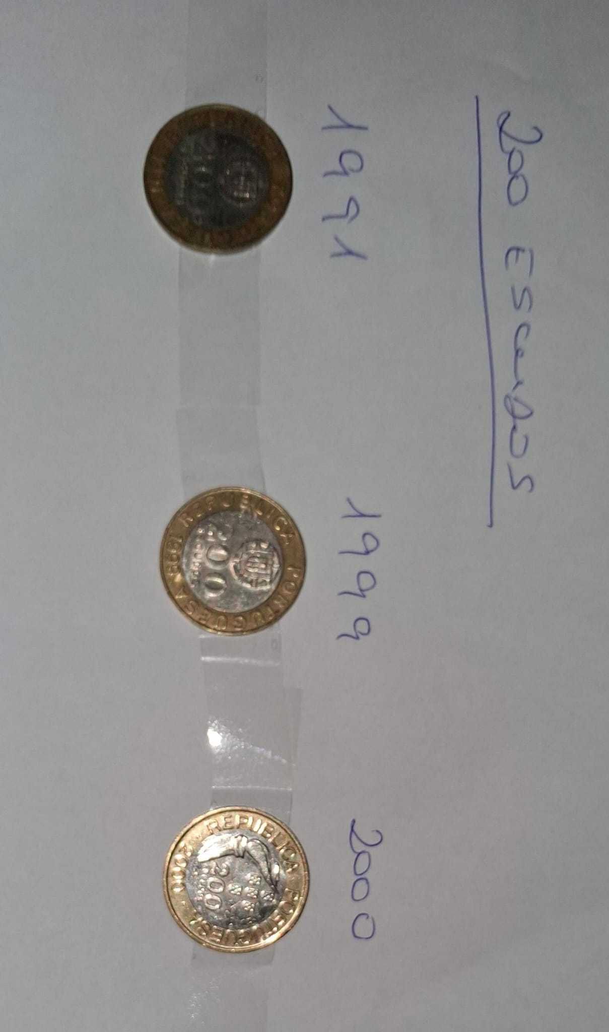 Moedas de 50 Escudos, 100 Escudos e 200 Escudos - De 1988 - Até 2000