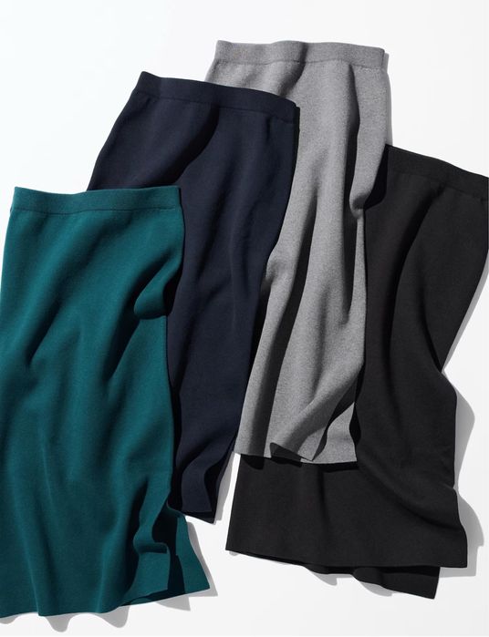 Тепла трикотажна бавовняна спідниця uniqlo з розрізом на нозі