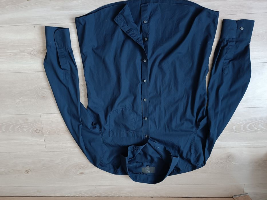 M&S Marks & Spencer granatowa koszula męska r 43 na 185 cm z długim rę