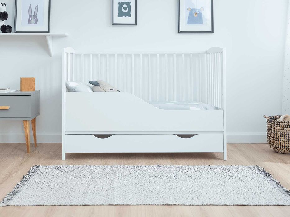 Meble Magnat Łóżeczko dziecięce sosnowe 60x120 Baby Classic białe
