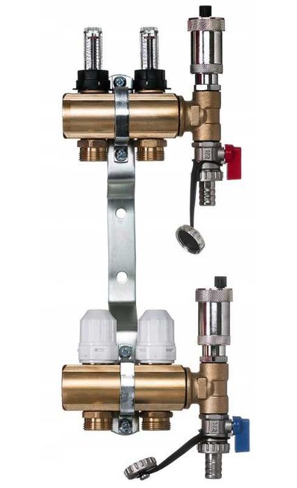 Rozdzielacz do podłogówki 2 sekcje ogrzewanie podłogowe