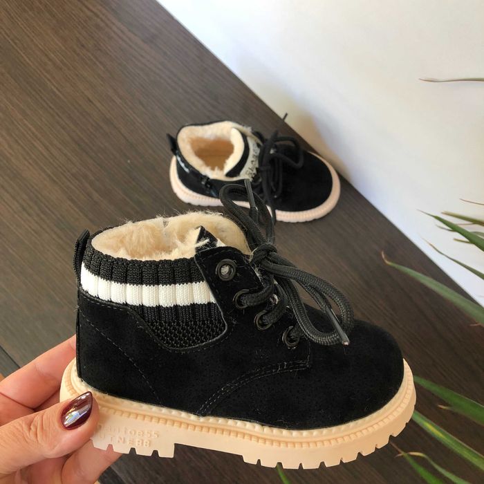 Черевики дитячі зимові 21-30 розміри, чорні та коричневі