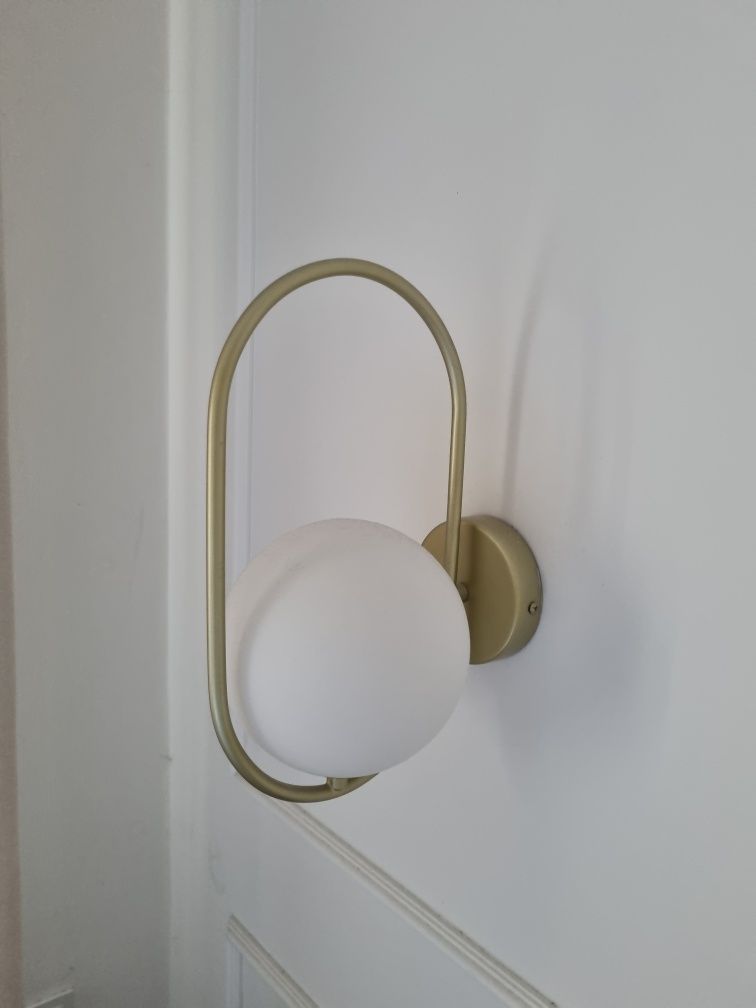 Lampy kinkiety komplet kule złote