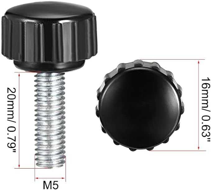 Radełkowany zacisk M5 x 20 mm gwint zewnętrzny 15szt