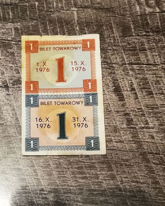 Bilet towarowy, kartka na cukier PRL