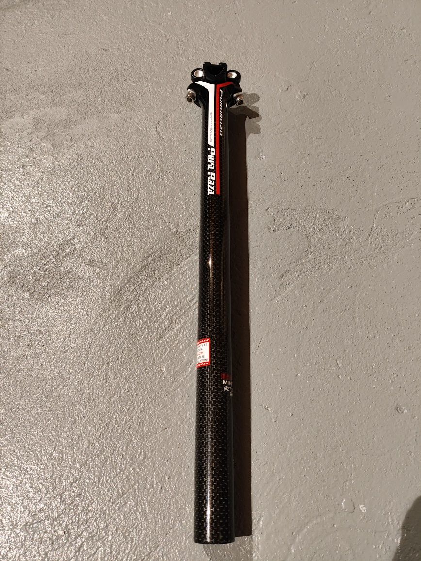 sztyca wspornik siodełka karbonowy pura raza 220g carbon 27,2x400 red