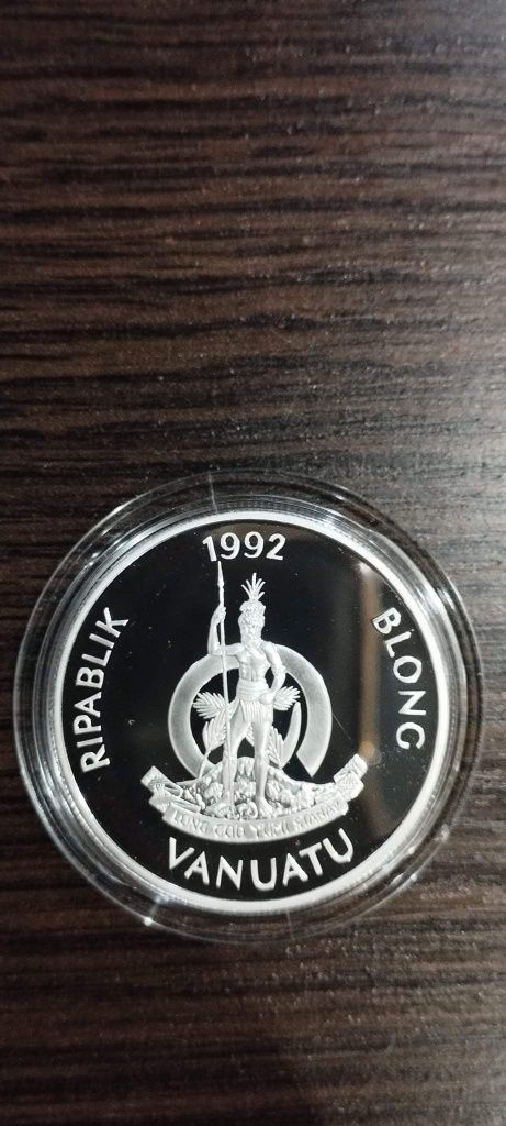 Срібна монета 50VATU Пруф. Олімпіада 1992 р. 31,56 грам.