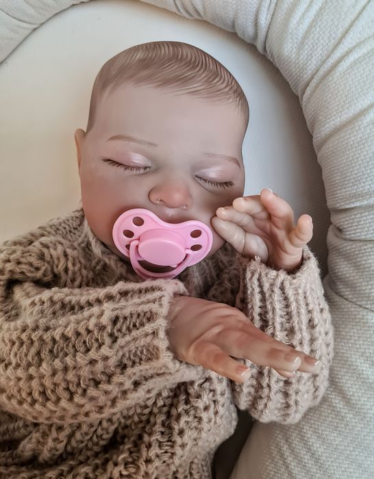 Lalka Reborn bobas realistyczna 48cm miękki winy malowanal