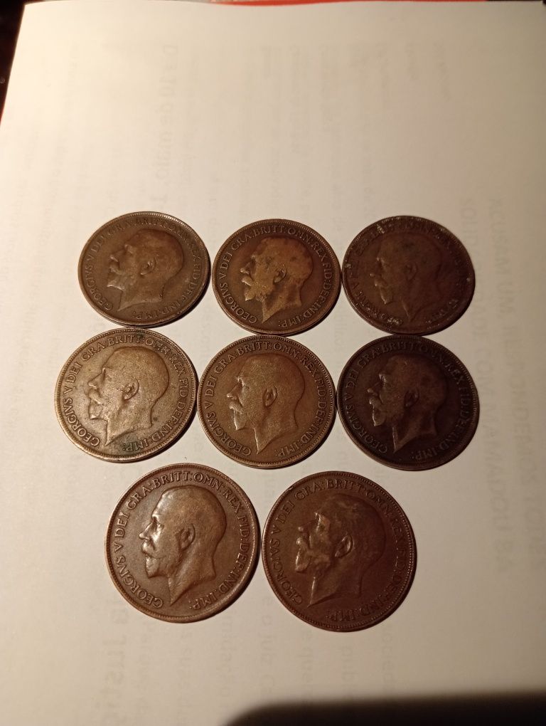 8 moedas UK 1912 a 1921
