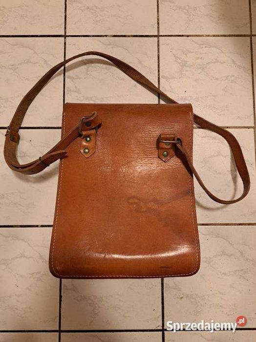 Torba raportówka vintage PRL - 100% skóra