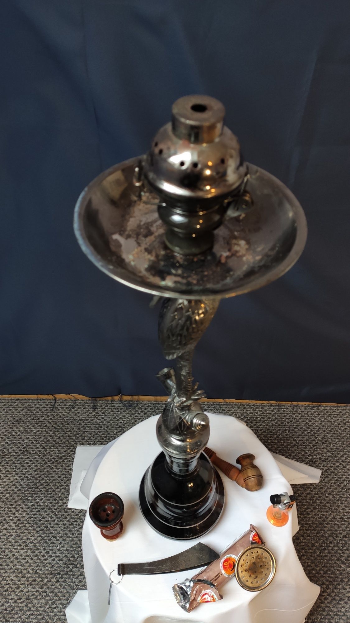 Fajka wodna Shisha z Czaplą zestaw + fajka drewniana gratis