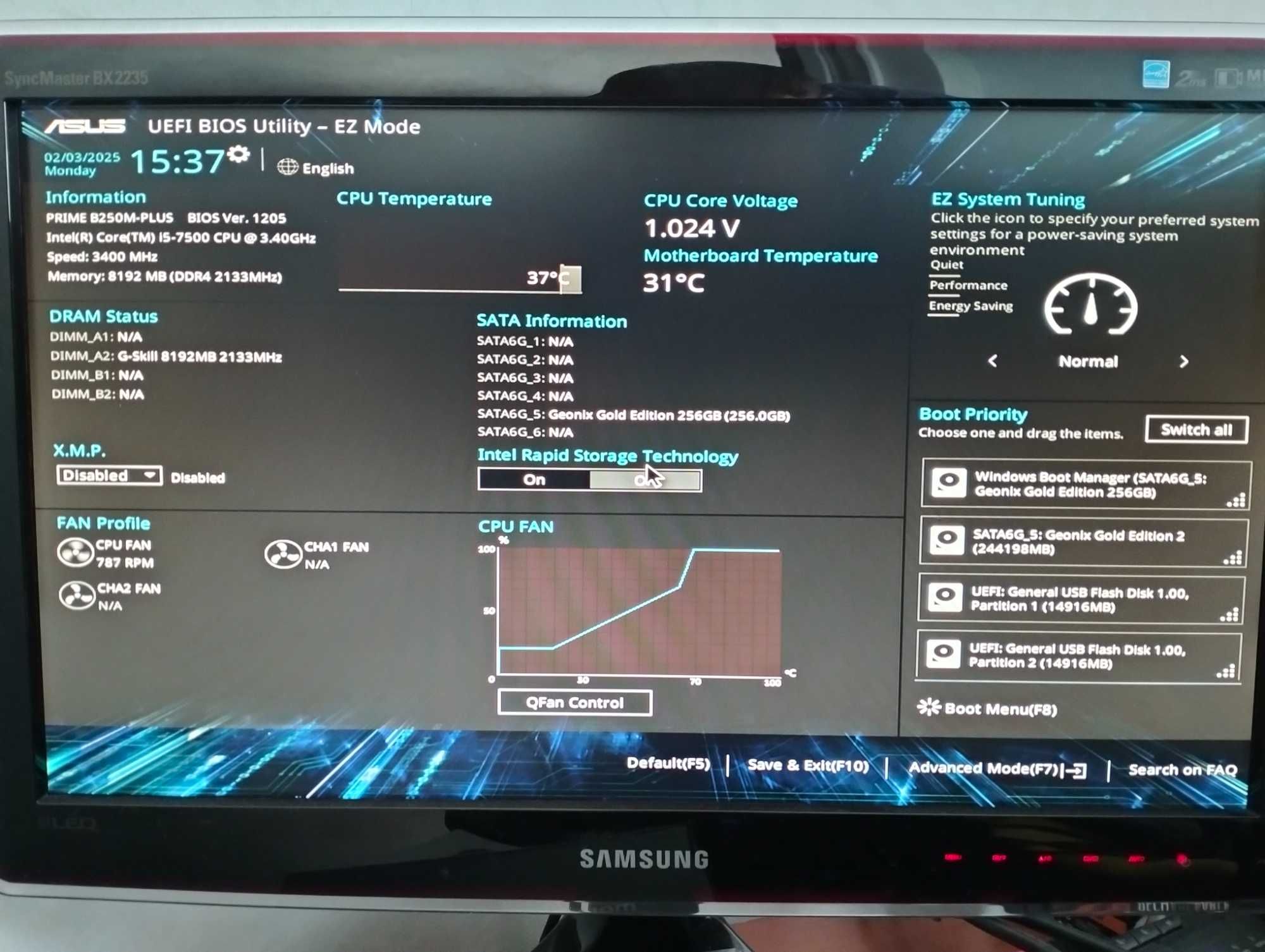 Процесор intel Core i5 7500 (s1151) реальні тести на фото (Aida64+LinX