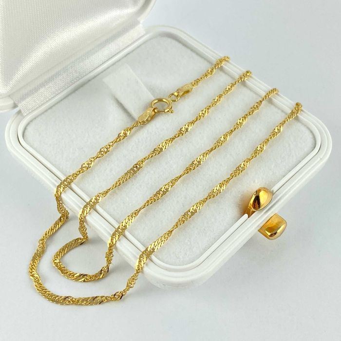 ZŁOTY łańcuszek splot SINGAPUR PRÓBA 585 (14K) długość 45 cm