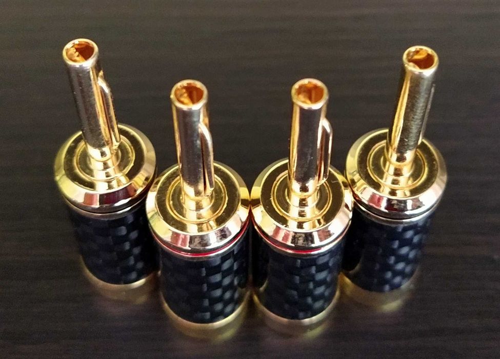 wtyk głośnikowy banany Valab Carbon CuTe Gold