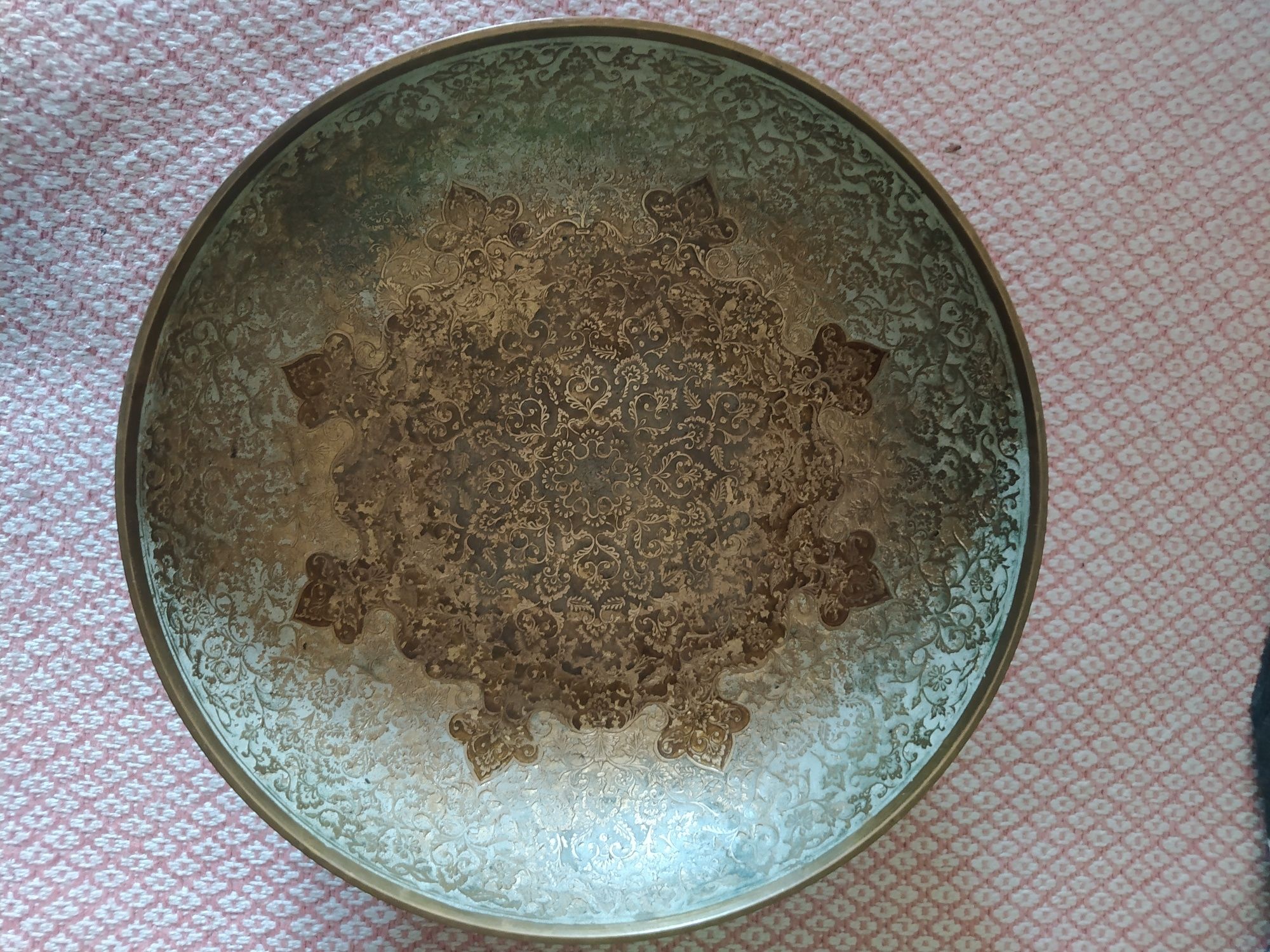 Patera Talerz z Mosiądzu Indyjski Orientalny PRL Antyki