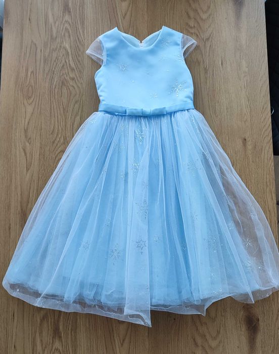 Блакитна сукня сніжинка, снігова королева, зірка + обручі + балетки