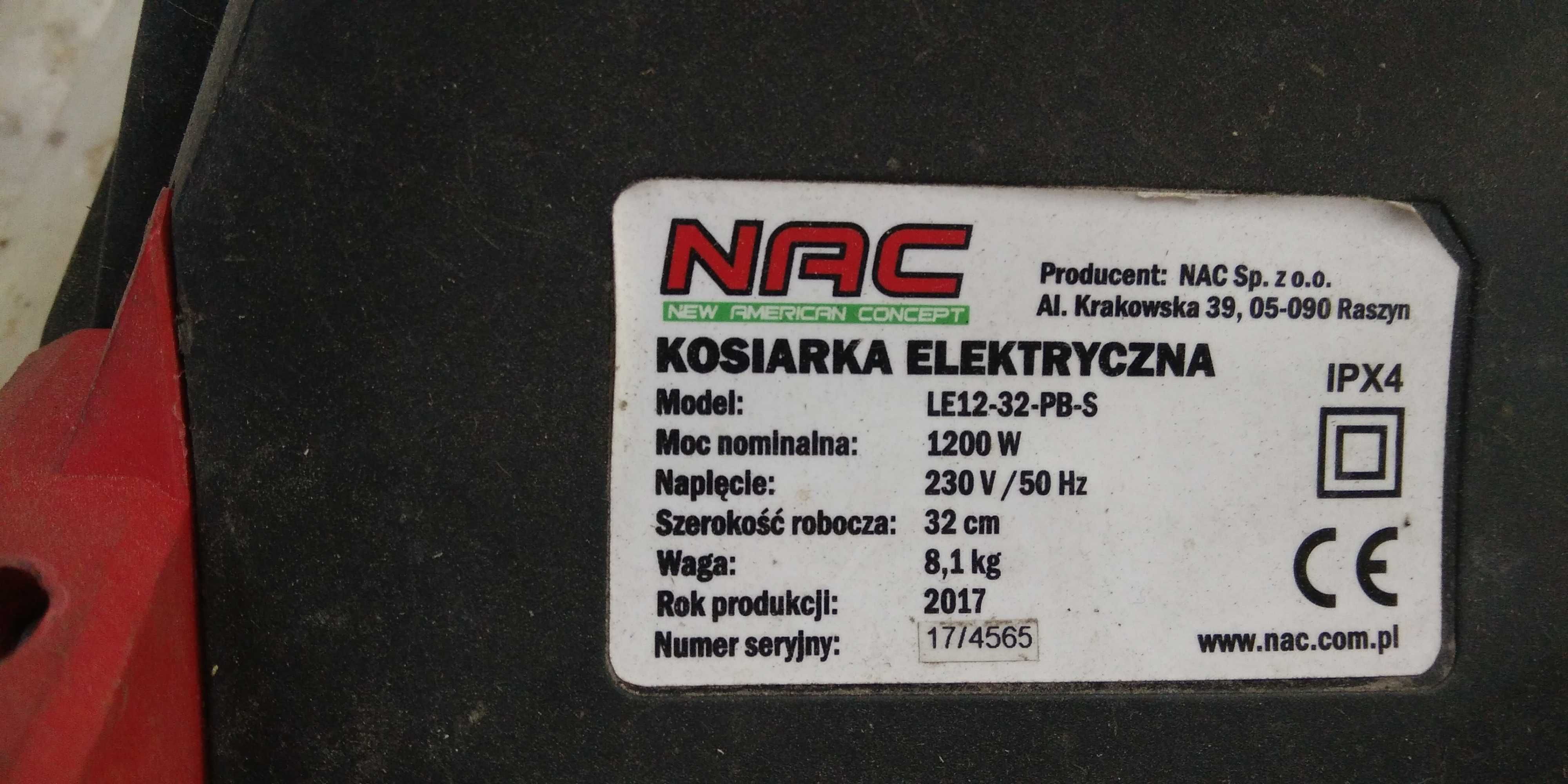 Kosiarka nac le12-32-pb-s uszkodzona, na części.