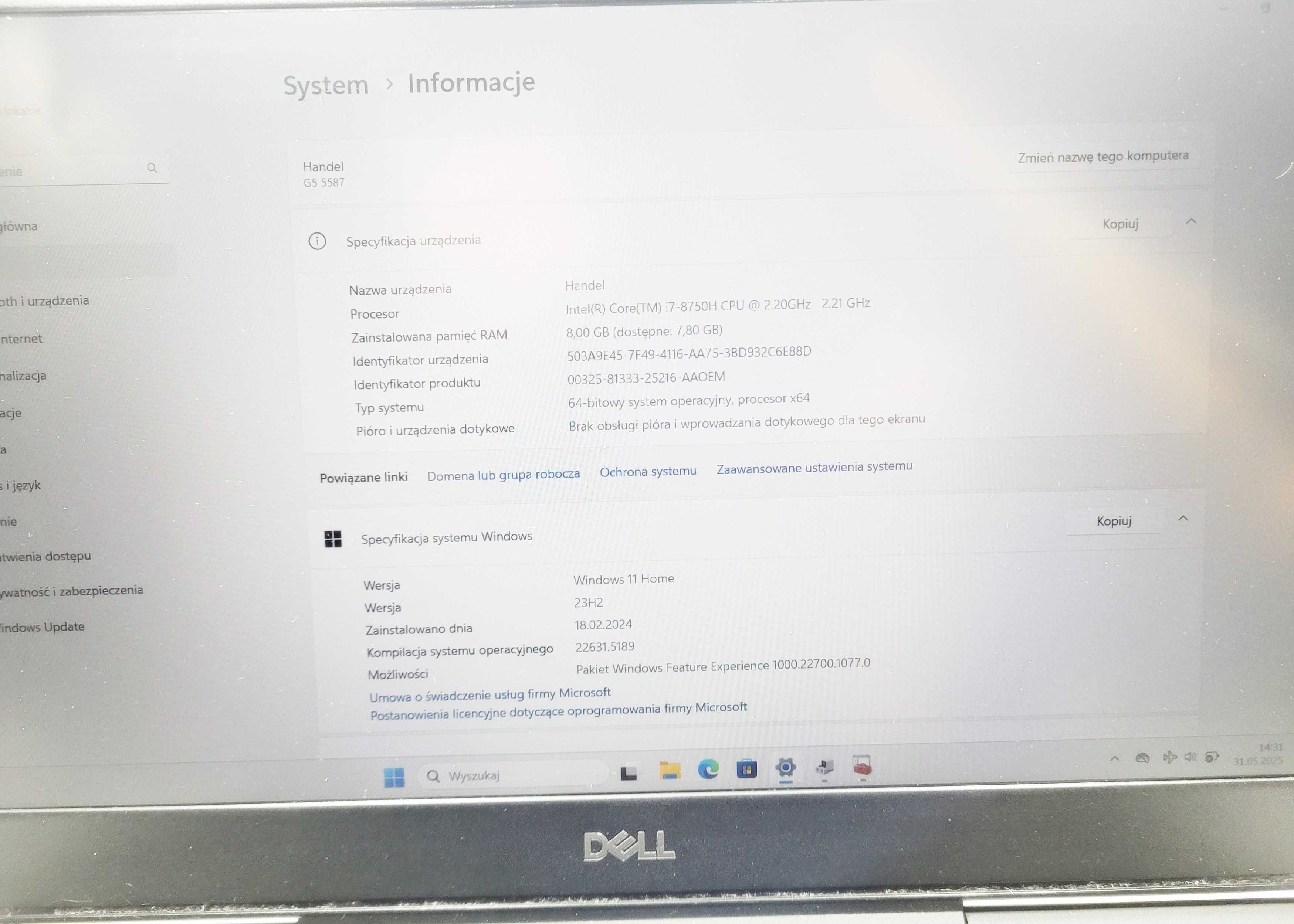 Dell Inspiron G5 i7-8750H GTX1050Ti SSD K&B Handel