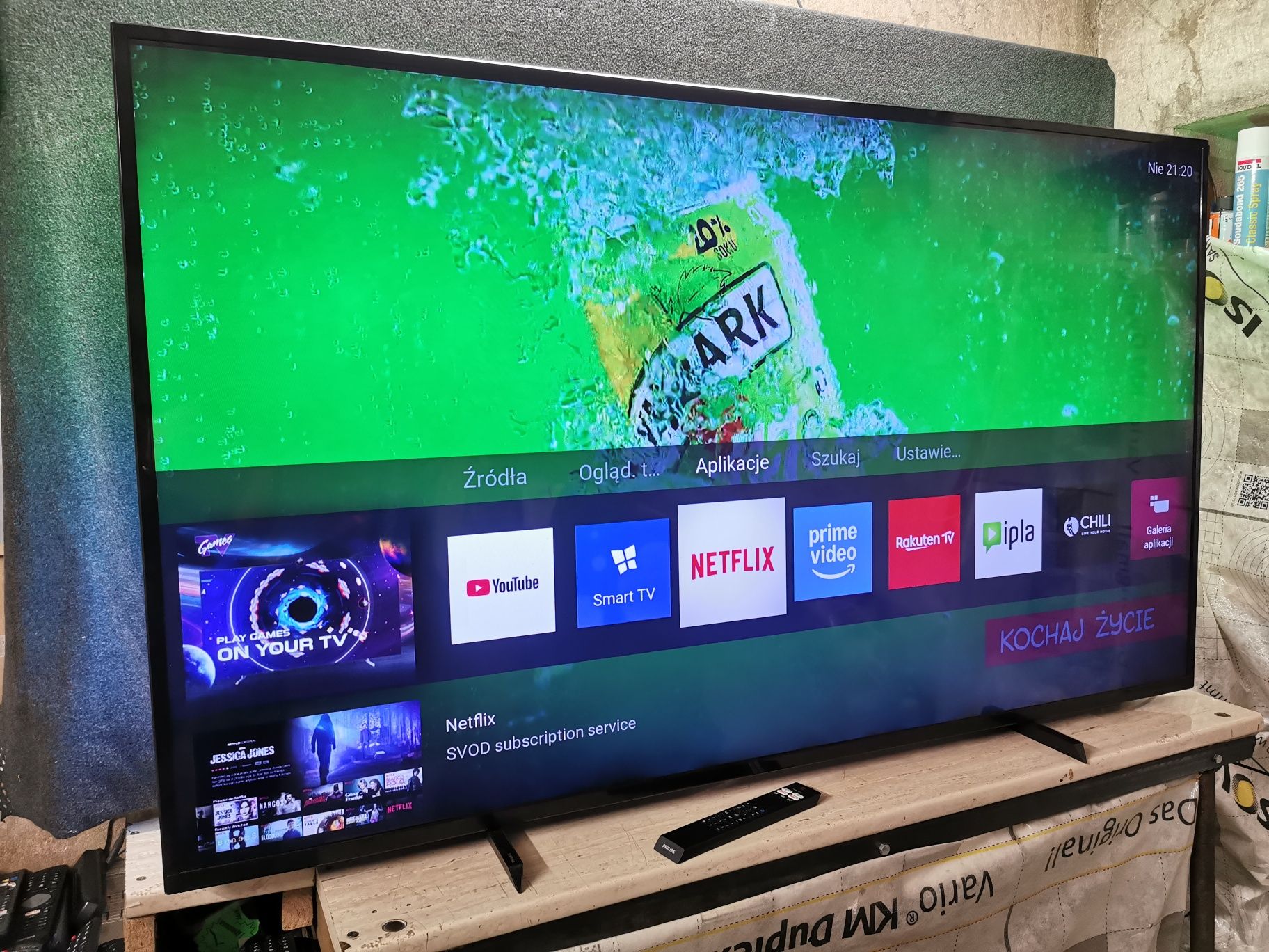 65" Philips  Smart TV 3x Ambilight dvbt2 hevc led telewizor wifi