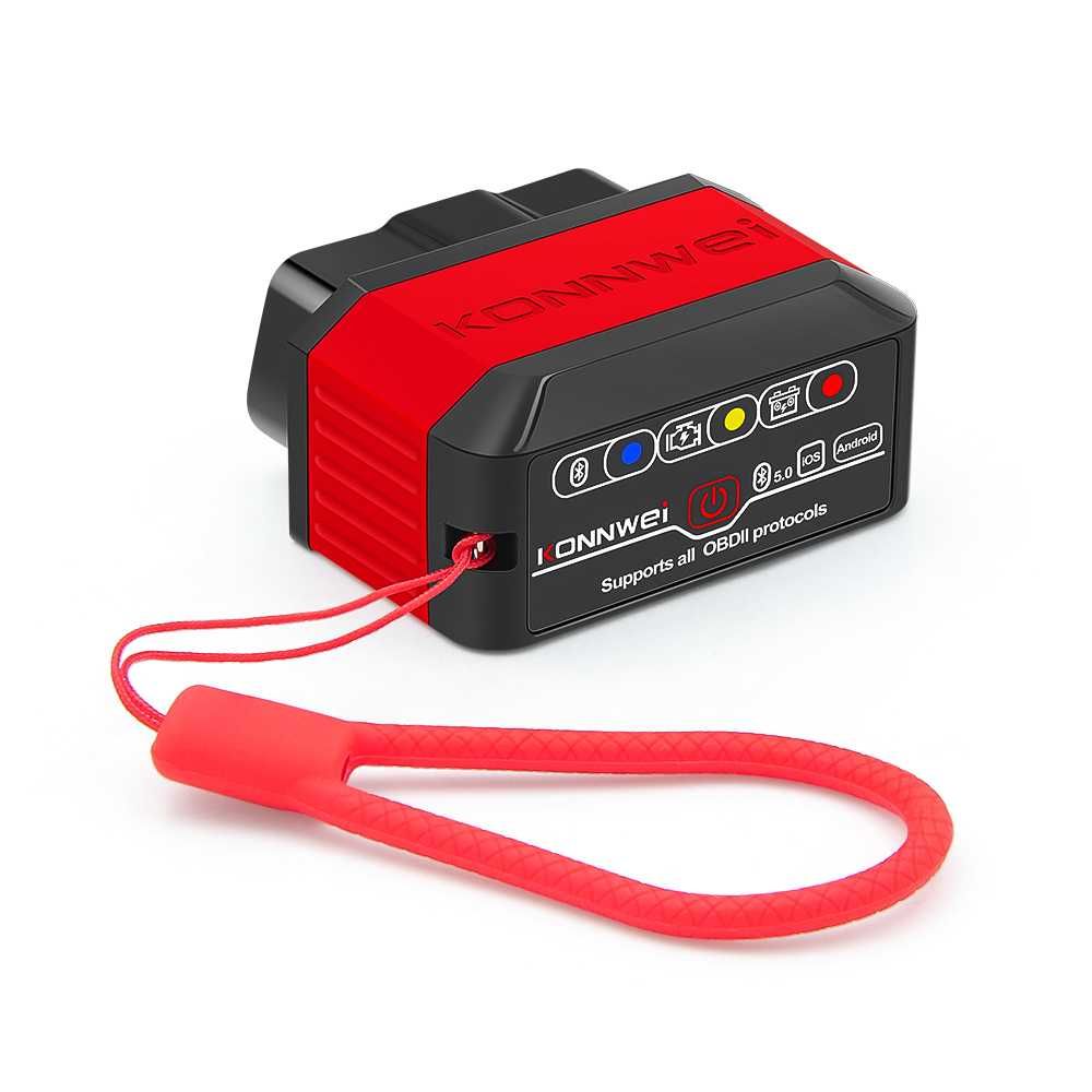 Interfejs Konnwei KW905 Czerwony ELM327 OBD2 Bluetooth 5.0 ANDROID iOS