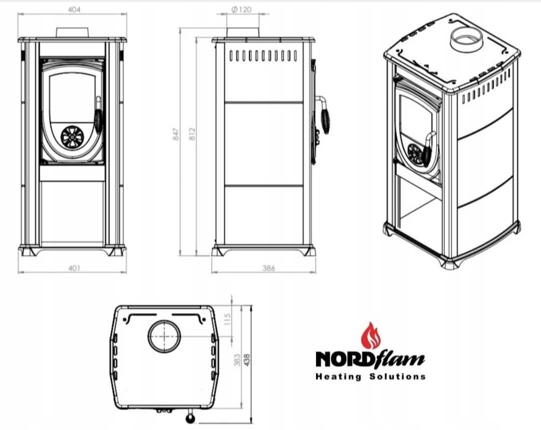Piec koza Nordflam Focus 4 kw Nowy