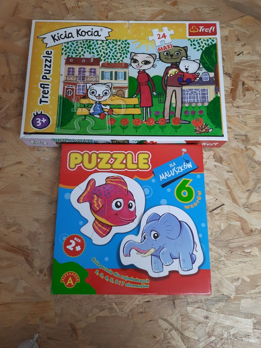 Kicia Kocia oraz puzzle dla maluszków 2 komplety