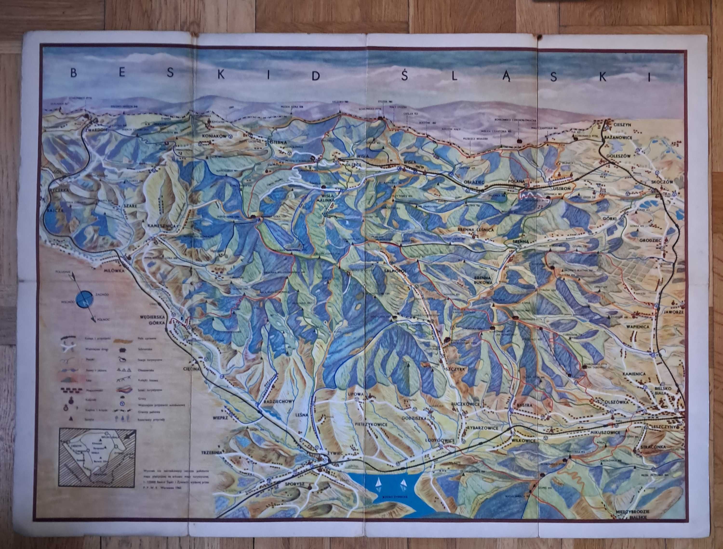 Beskid Śląski . Mapa .