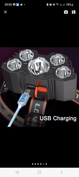 Продам налобний фонарик на акамуляторі