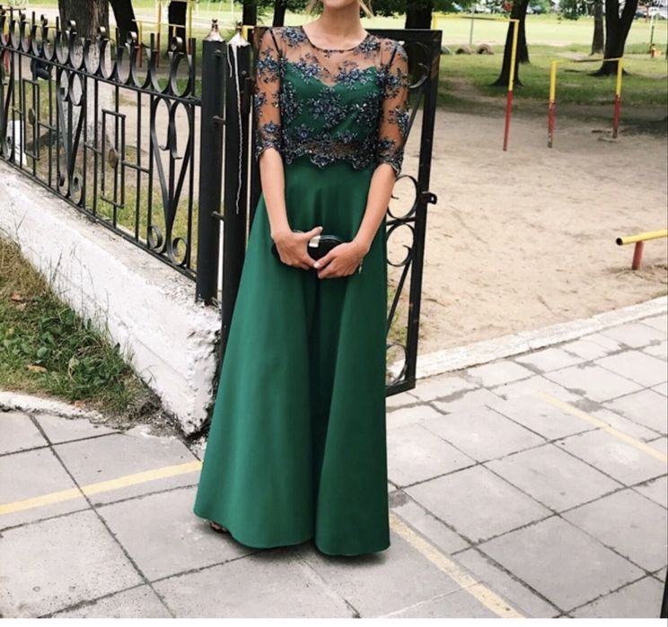 Сукня вечірня смарагдова