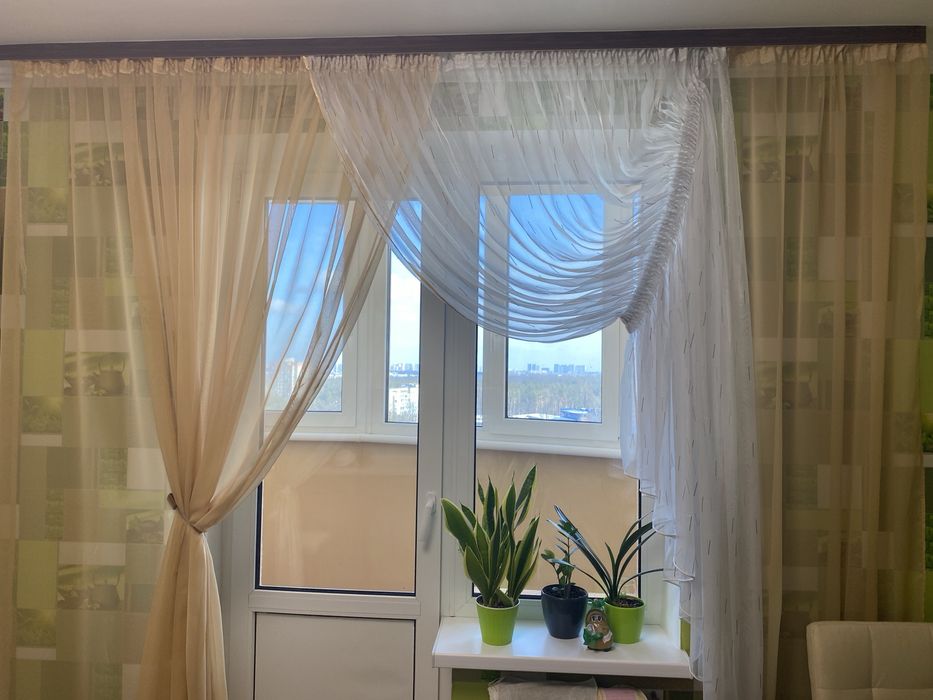 Тюль шифоновий на кухню