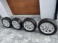 Sprzedam w komplecie felgi plus opony 195x55xR16 używane Peugeot