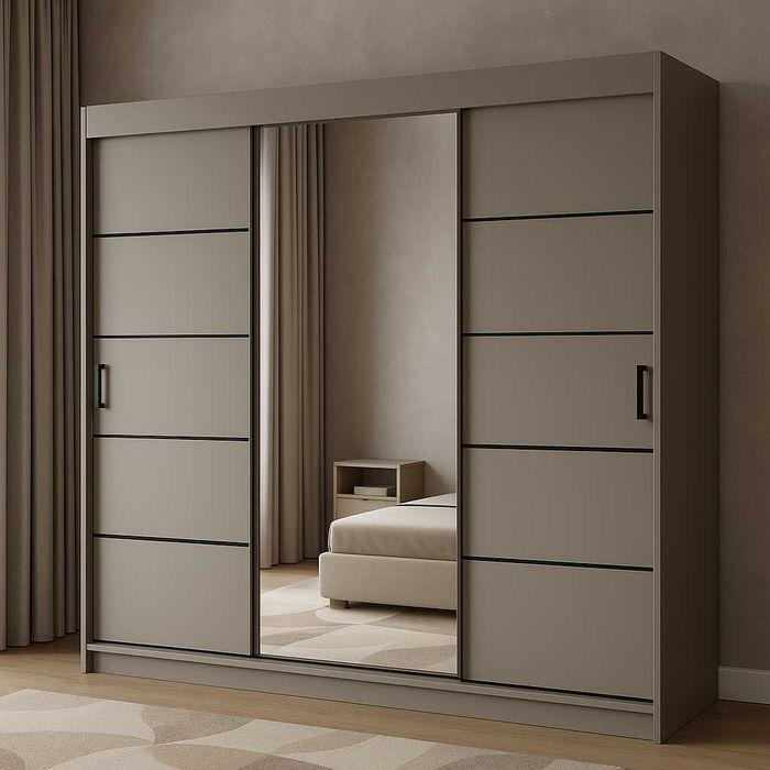 Szafa Przesuwna Garderoba Kaszmir Shadow 180cm do Salonu i Sypialni