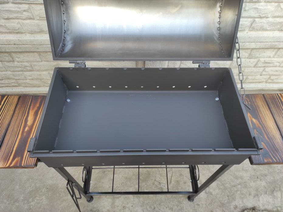 АКЦІЯ -18%! 67см! Стаціонарний Мангал Барбекю з Кришкою |ТЕПЛО В ХАТІ