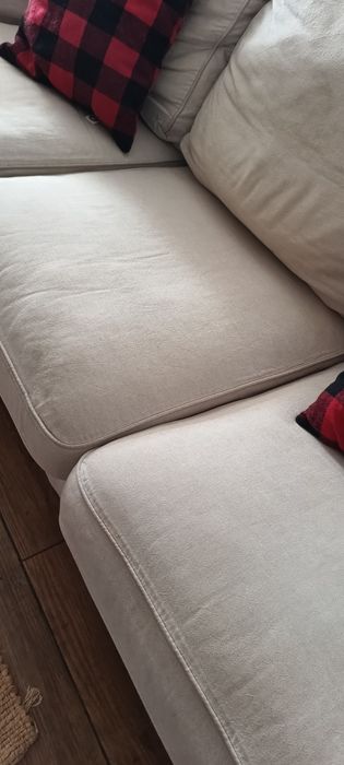 Kanapa sofa 3 osobowa Ikea Ektorp kremowa grube poduchy
