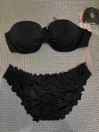 Черный купальник Victoria’s Secret бандо  42 размер (XS)