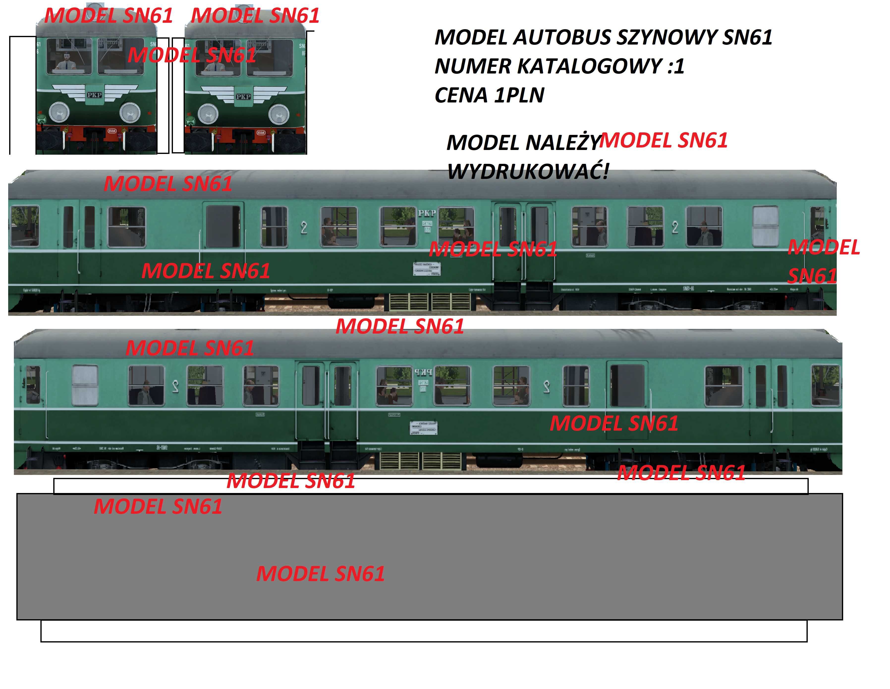 Kartonowa Stacja model Autobus szynowy SN61