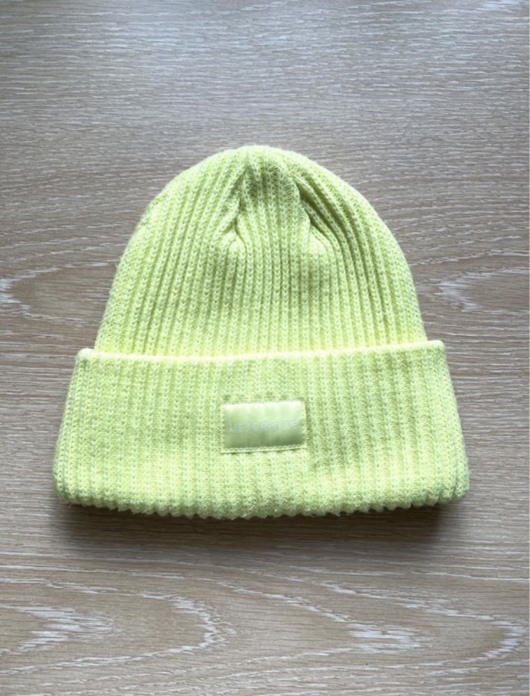 Czapka beanie l’eternite H&M limonkowa zimowa ciepła