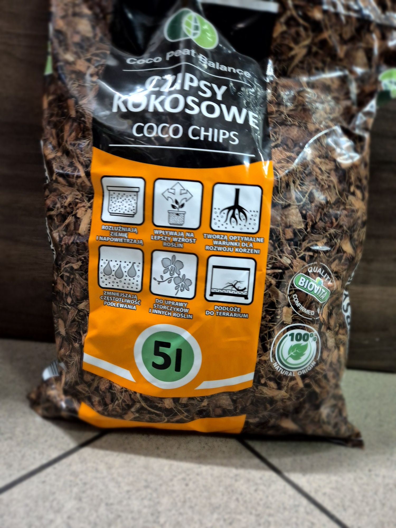 Chipsy kokosowe Coco Chips 5L zrębki Biovita