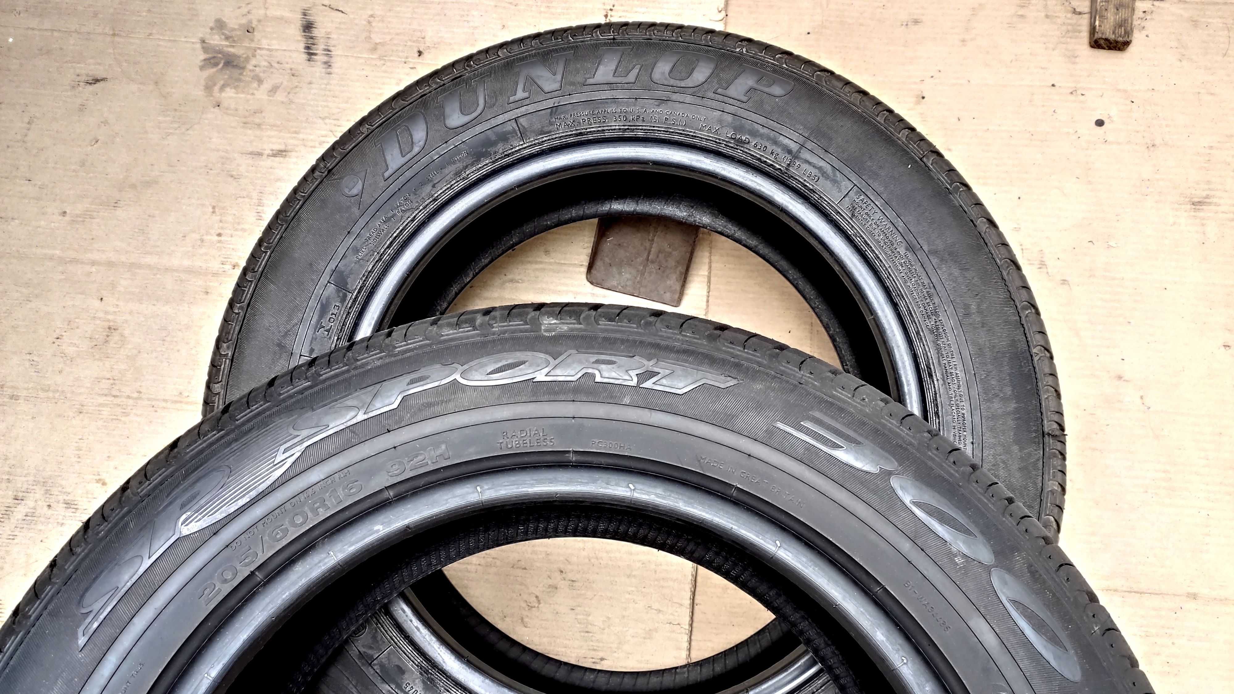 шини 205/60R16. Dunlop SP Sport 01А. Нові