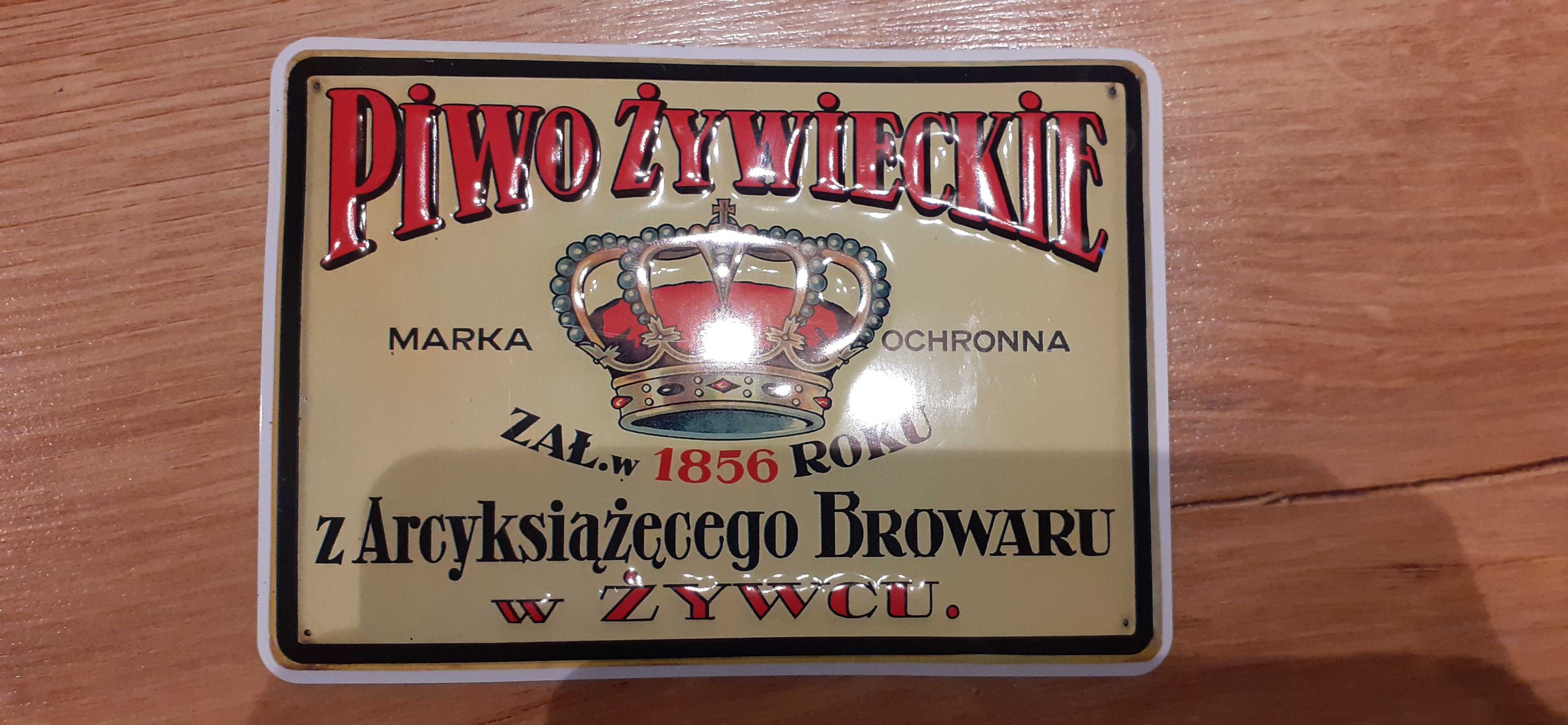 Tabliczki z Arcyksiążęcego Browaru w Żywcu  plus kapsle gratis