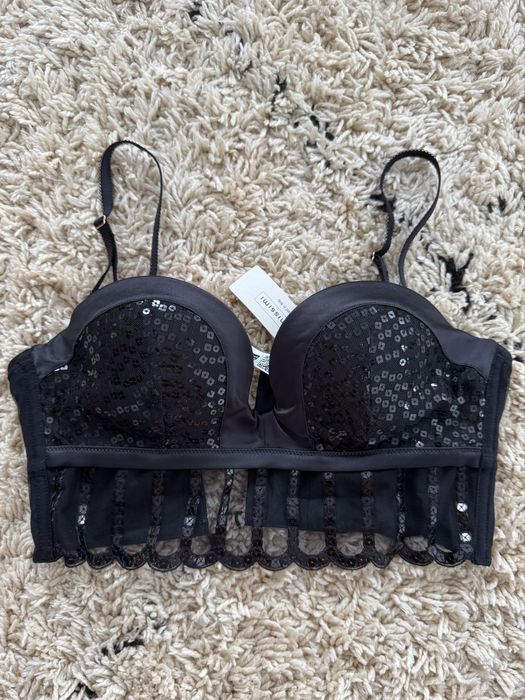 Intimissimi gorset biustonosz 75B czarny push up Monica opaska