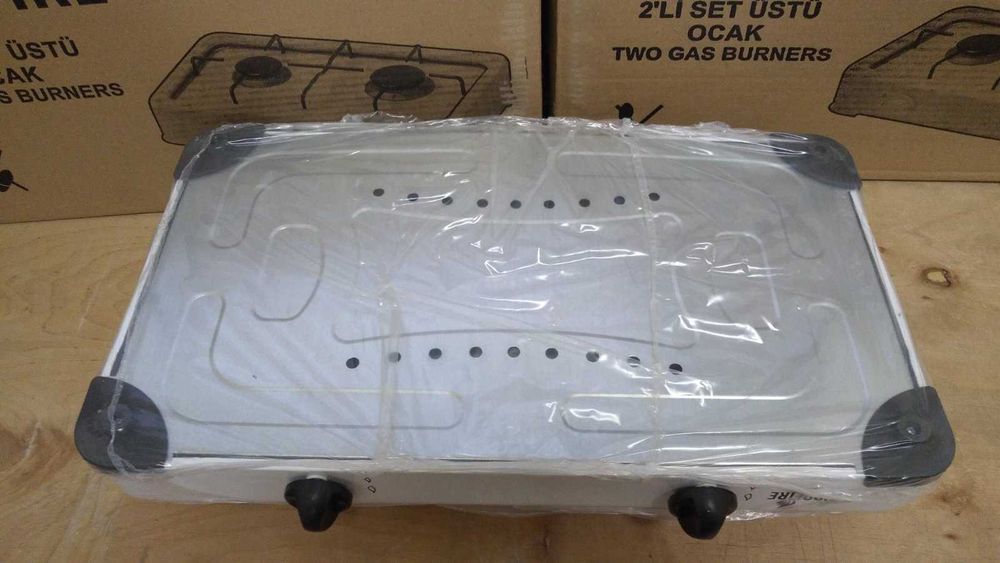 Настольная газовая плита на 2 конфорки таганок от баллона