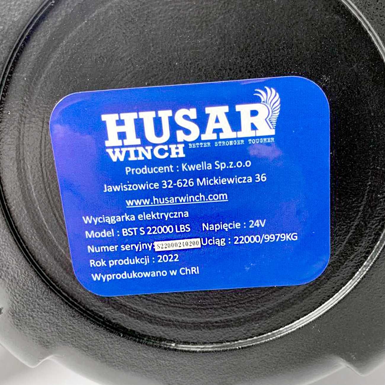 Лебідка електрична на евакуатор 24В 10т, трос сталевий HUSAR (Польща)